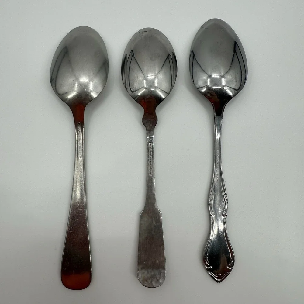 Lot of 3 Stainless Steel Flatware Teaspoons - Oneida‎ Craft - Towle - Unbranded